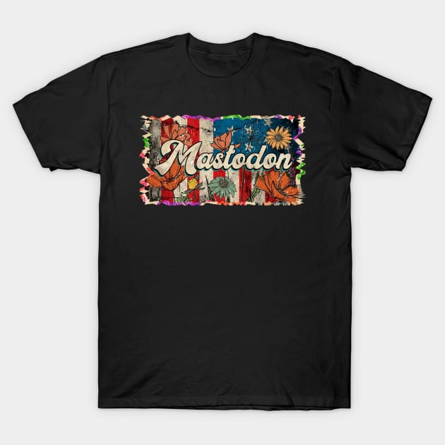 Retro Mastodon Pattern 80s 90s Birthday Style 70s 80s T-Shirt by Gorilla Animal